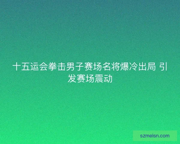 十五运会拳击男子赛场名将爆冷出局 引发赛场震动